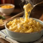 Creamy mac and cheese with a rich, golden sauce.